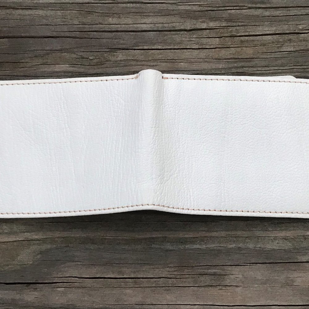 Father day Wallet White Real Leather Photo ID Hold - Picture 7 of 10